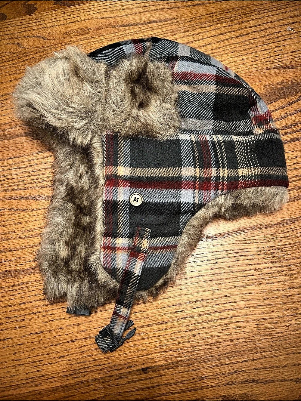 Goodfellow & Co Plaid Faux-Fur Trapper Hat